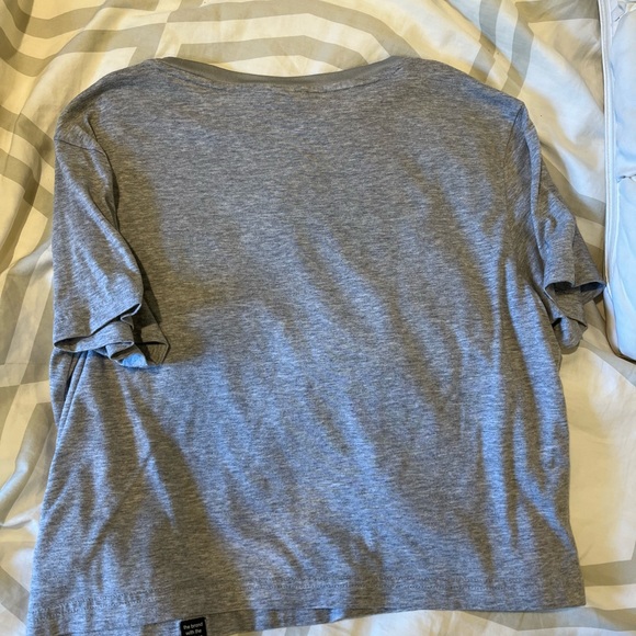 ADIDAS Grey Cropped Workout Shirt - Picture 4 of 4